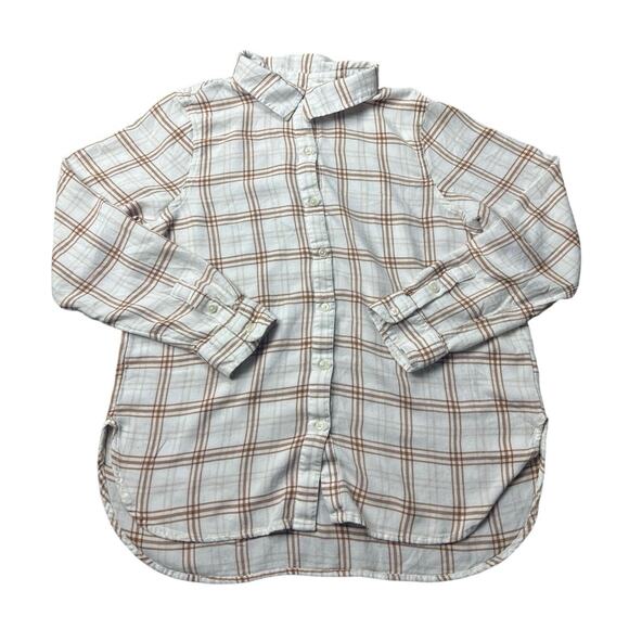Lucky Brand Plaid Button Down Shirt Women’s Large Oversized Flannel Style - Picture 1 of 7